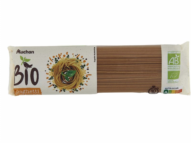 Esparguete Auchan Bio Trigo Integral 500 g