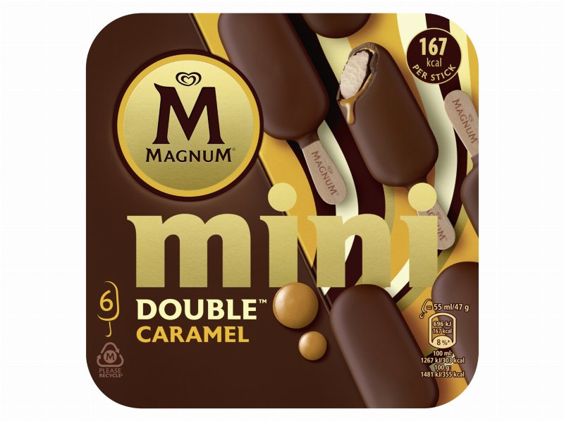 Gelado Magnum Multipack Mini Double Caramelo 6X60 ml