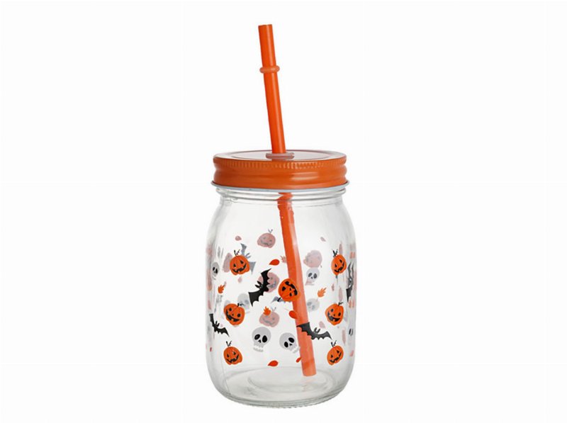 Copo Vidro C/Palhinha Actuel Laranja 40 cl