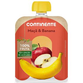 Saqueta De Fruta Maçã E Banana +8M Continente 90 gr