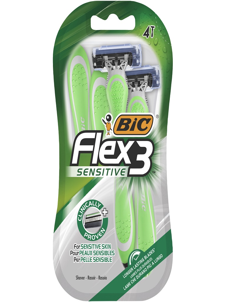 Máquina Bic Descartável Flex 3 Sensitive 4Un