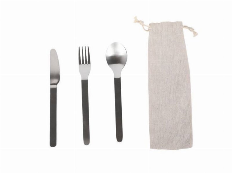 Conjunto De 3 Talheres Inox Actuel Com Bolsa