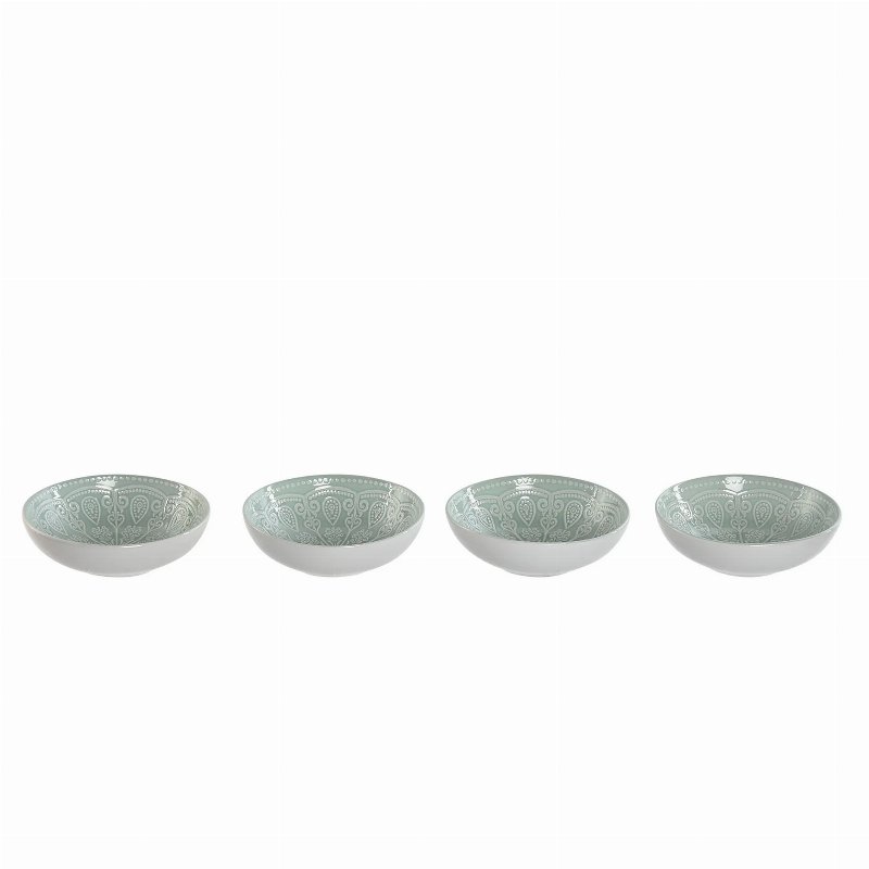 Hkh Conjunto 4 Tigelas Cerâmica Esmaltadas Mandala