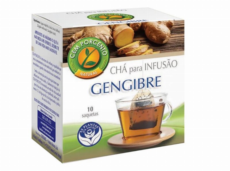 Chá Cem Porcento Gengibre 10 Saquetas