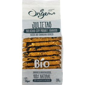Bolachas Julietas Com Passas E Arandos Origens Bio 200 gr