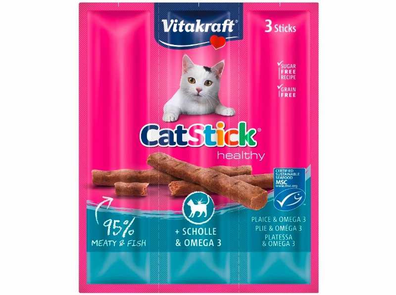 Snacks Para Gato Vitakraft Mini Sticks Com Peixe E Omega3 18 g