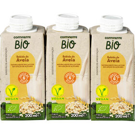 Bebida Vegetal De Aveia Continente Bio 3 X 200 ml