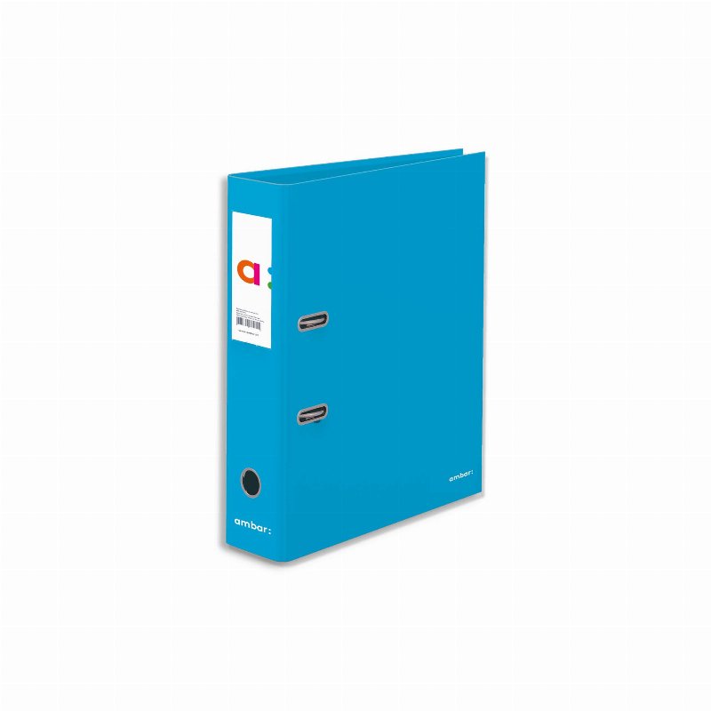 Pasta Arquivo A4 Ambar Lombada Larga Lisa Azul Turquesa