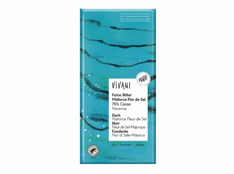 Chocolate Vivani Preto Com Sal Marinho Bio 80 g