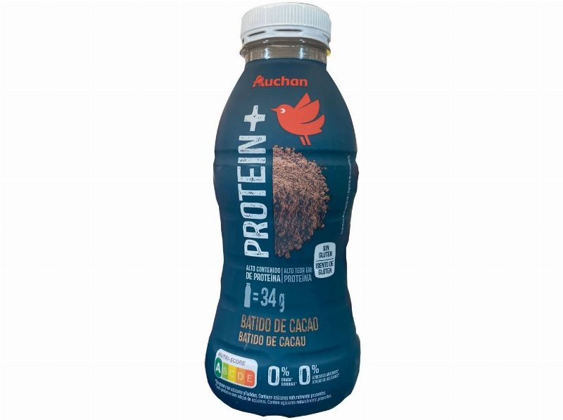 Iogurte Líquido+Proteína Auchan Magro Cacau Sem Glúten 350 g