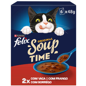 Comida Húmida Para Gato Adulto Caldo Original Seleção Do Campo Saquetas Purina Felix 6 X 48 g