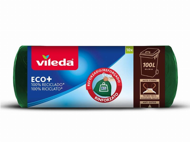Sacos Lixo Vileda 100% Reciclado 100 l 10Un
