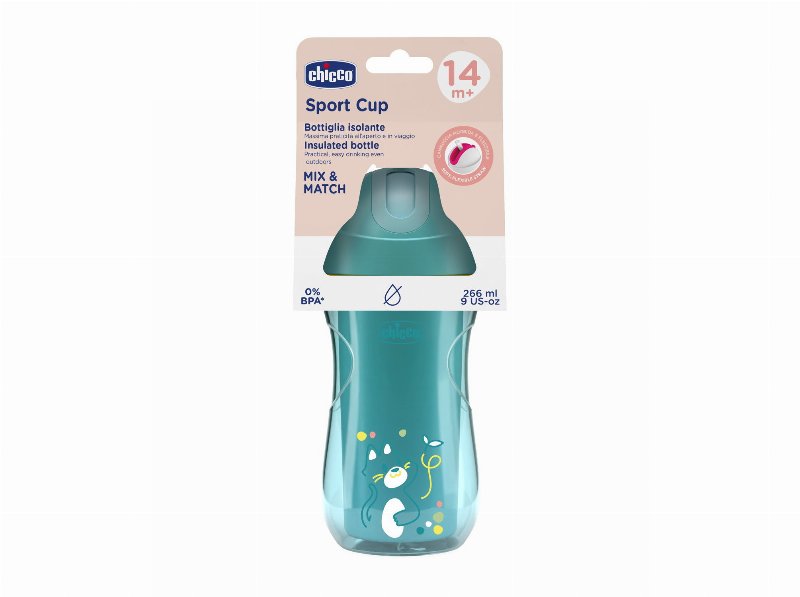 Copo Térmico Chicco 14M Azul 266 ml