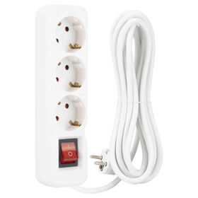 Bloco 3 Tomadas Com Interruptor 5Mts Branco Boost 1 Un
