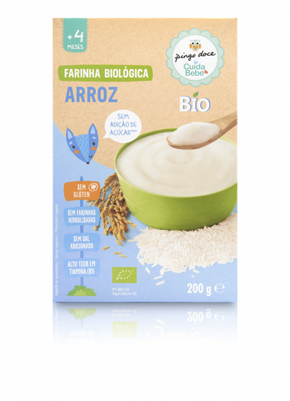 Papa Infantil Farinha Não Láctea De Arroz Bio Cuida Bebé 0.2Kg