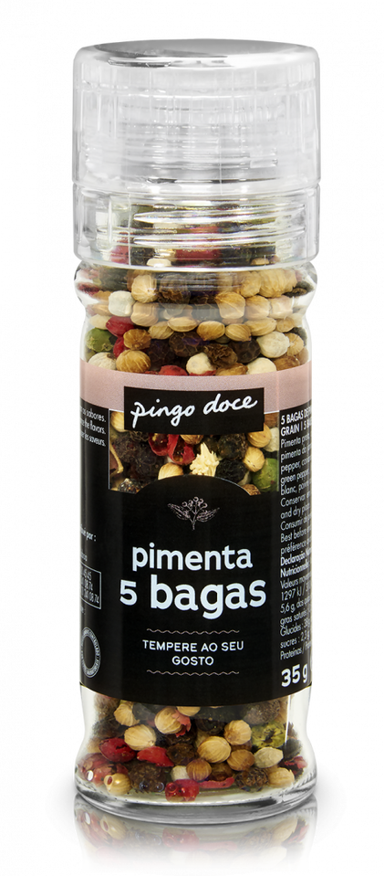 Pimenta E Especiarias 5 Bagas Com Moinho Em Frasco Pingo Doce 0.035Kg