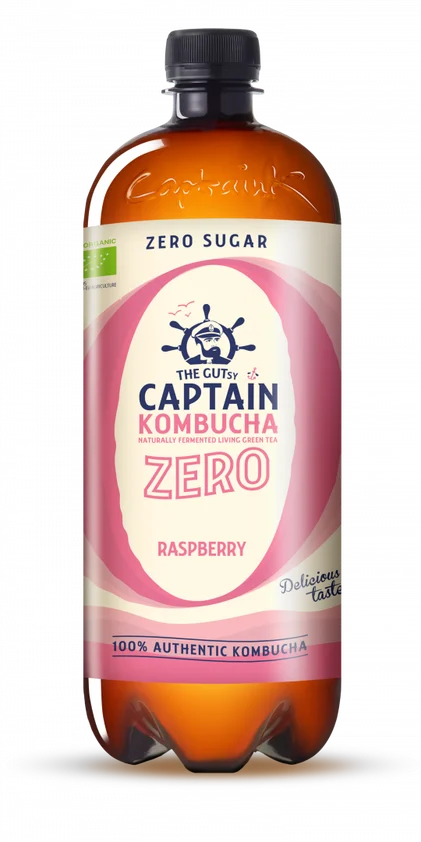 Chá 0% Açúcar Framboesa Captain Kombucha 1L