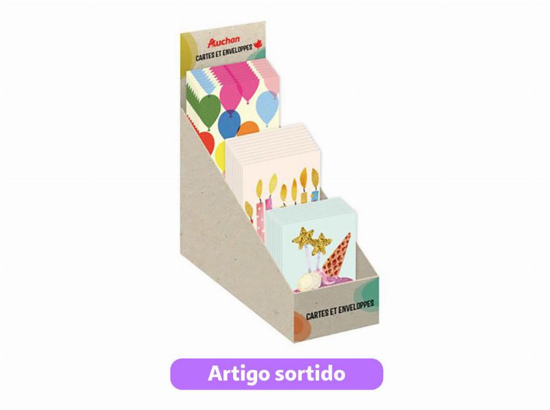 Cartão De Aniversário Auchan Adulto Com Envelope Modelos Sortidos