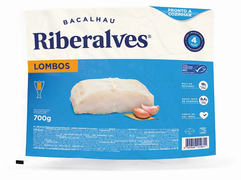 Bacalhau Riberalves Lombos 4 Meses Cura Msc 700 g