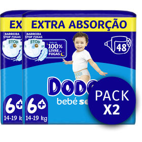 Fraldas Bebé Seco Extra 14-19 kg T6+ Dodot 2 X 48 Un