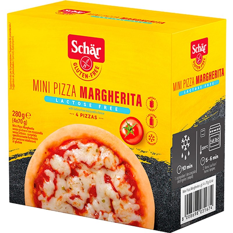 Mini Pizza Congeladas Margarita Sem Glúten 280 g