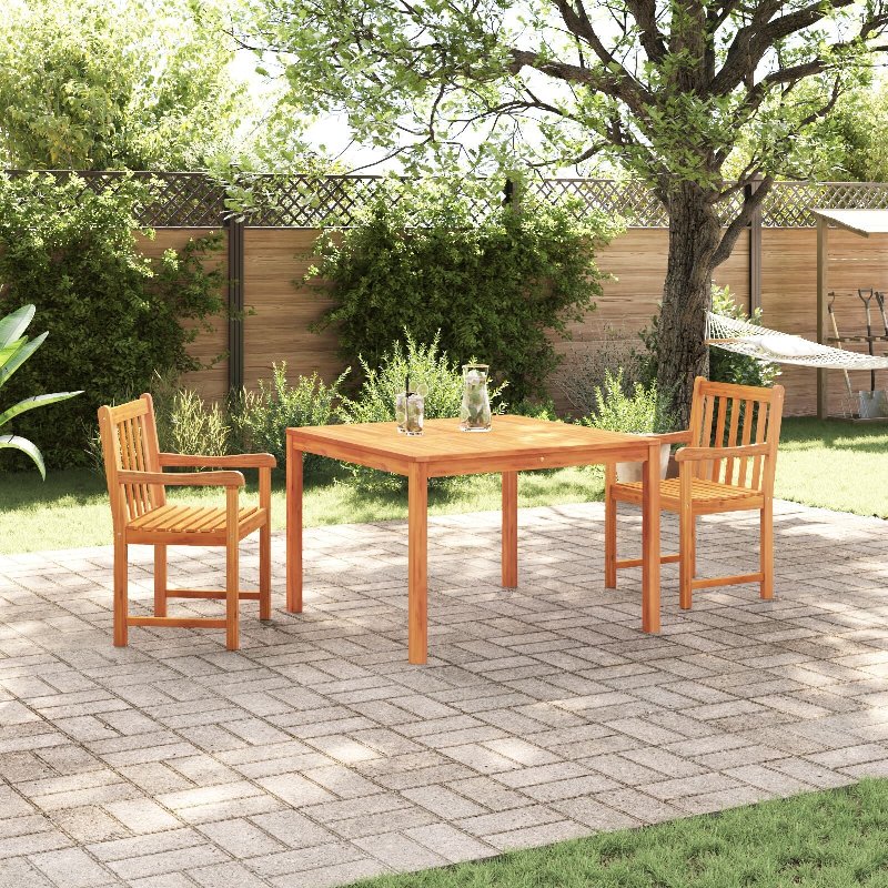 Conjunto De Jantar Para O Jardim Com 3 Peças Em Madeira Sólida De Acácia - Castanho