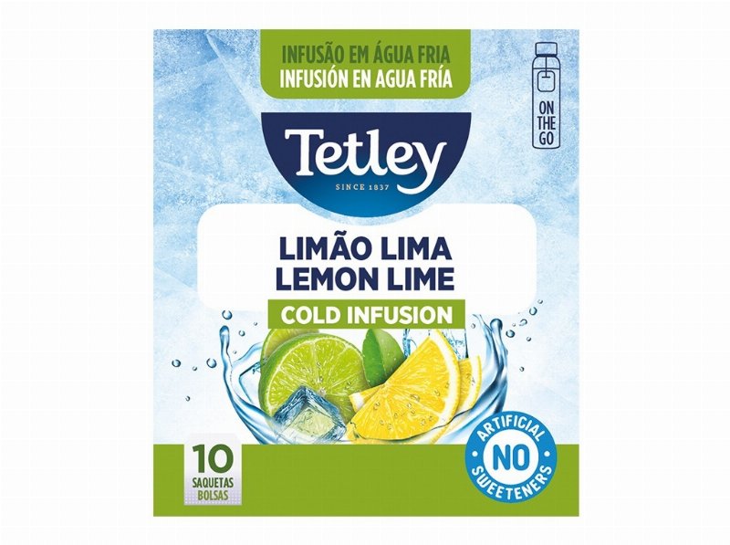 Infusão Tetley Frio Limão E Lima 10 Saquetas