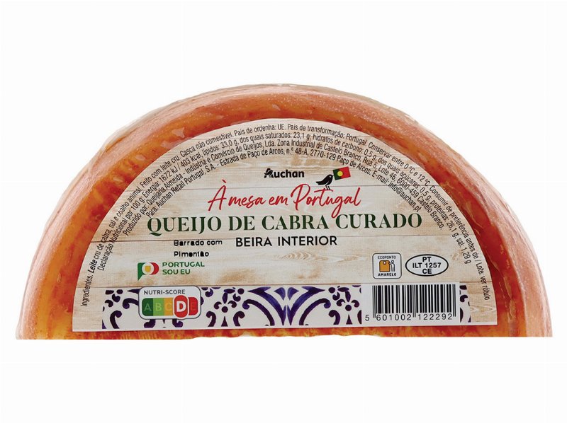 Queijo Cabra Curado Auchan À Mesa Em Portugal Beira Interior Metades Un