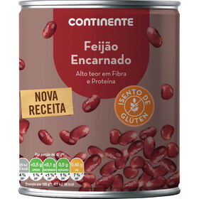 Feijão Encarnado Cozido Continente 830 gr (Peso Escorrido 520 gr)