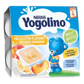 Alimento Lácteo Pêssego E Banana +6M Yogolino 4 X 100 gr