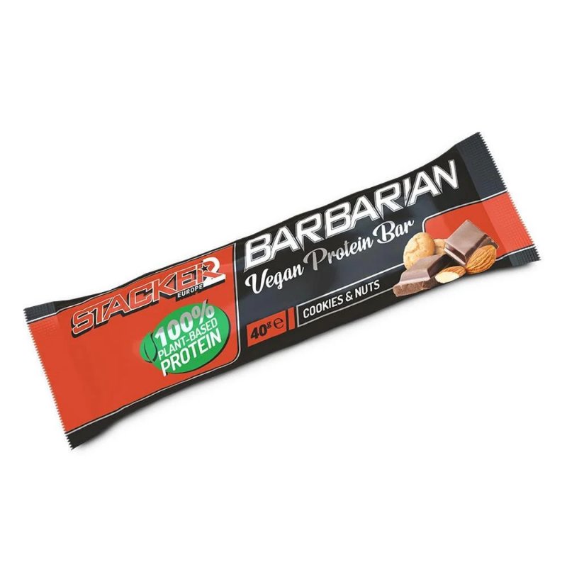 Barbarian Vegan Protein Bar Cookies & Nuts Stacker 40 g