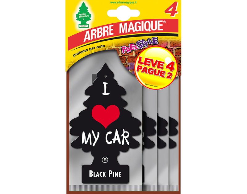 Ambientador Automóvel Arbre Magique Quattro Black Pine