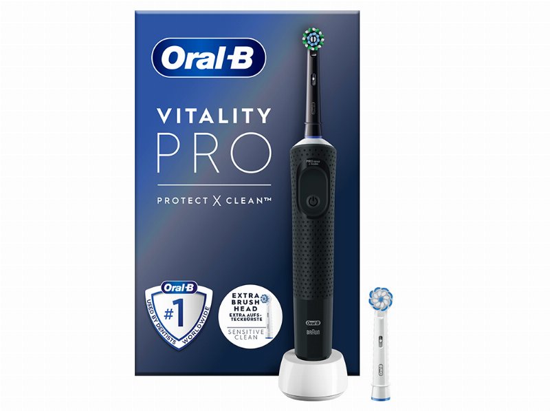 Escova De Dentes Elétrica Oral-B Vital Pro Cross Action Preta Com 3 Modos