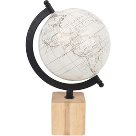 Globo Branco Com Base Natural Kasa