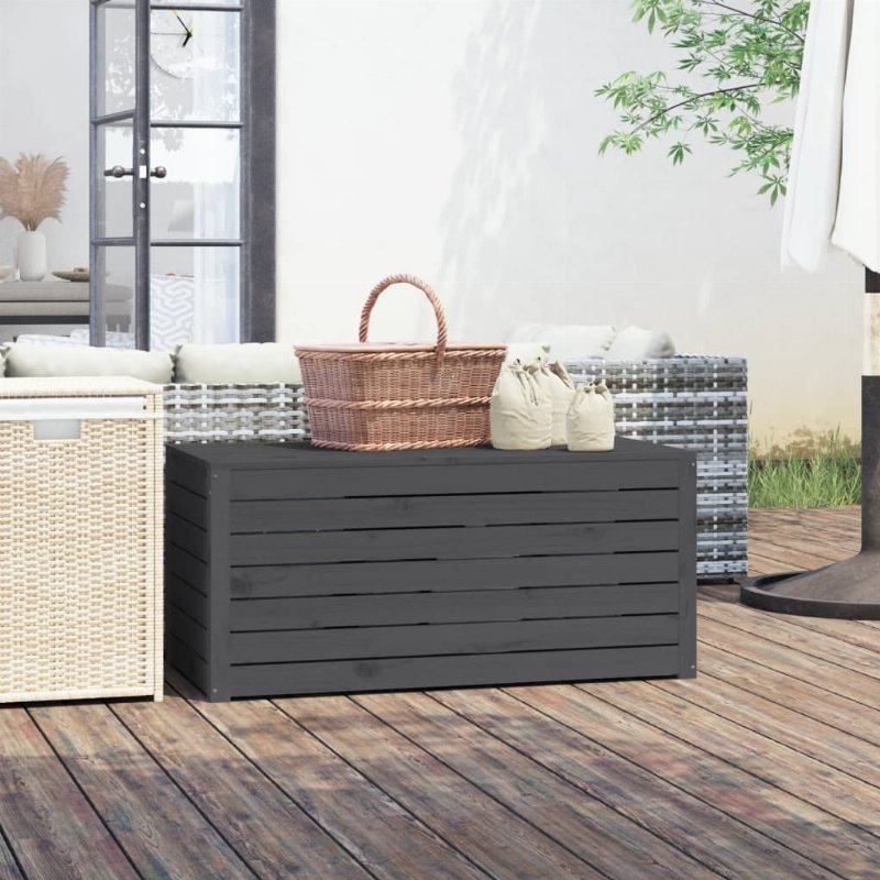 Hkh Caixa De Jardim 101X50,5X46,5 Cm Madeira De Pinho Maciça Cinza - Cinzento