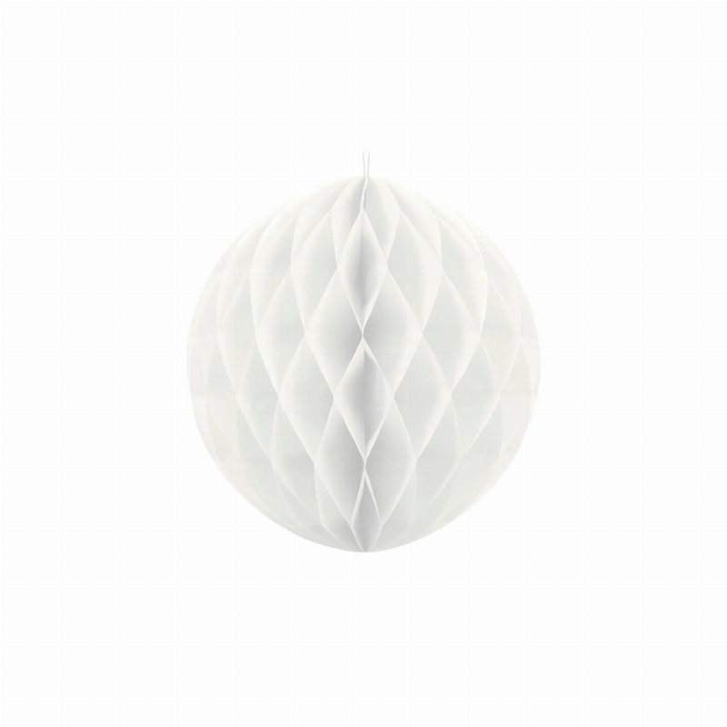 Bola Branca Decorativa Em Papel 20 Cm