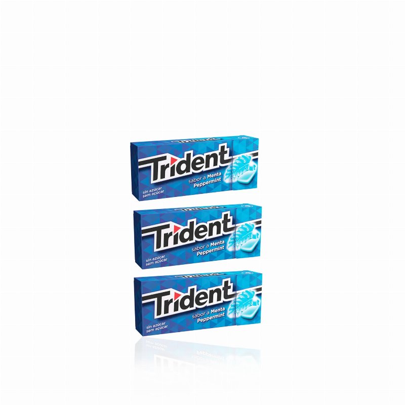 Trident Pastilha Elástica Fresh Peppermint 14,5 gr - Pack 3 X 14,5 gr