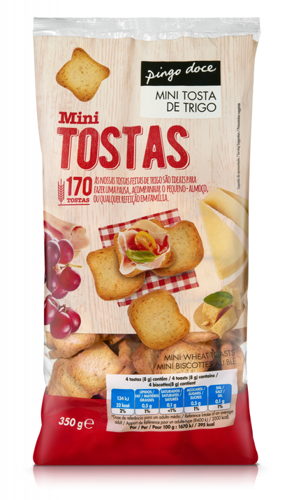 Mini Tostas De Trigo Pingo Doce 0.35Kg