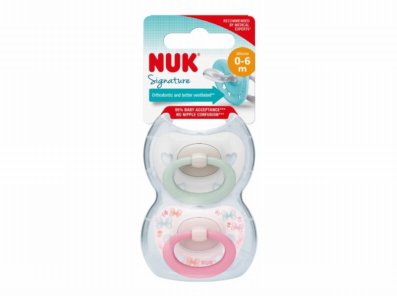 Chupeta Signature Nuk Silicone 0-6M 2Un