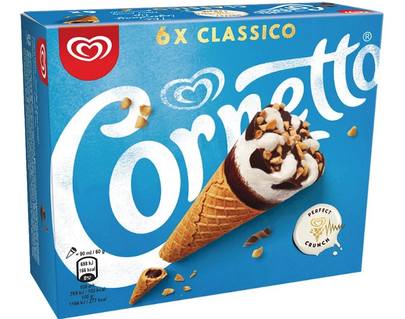 Gelado Cornetto Multipack Clássico 6X90 ml