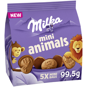 Bolachas Mini Animals Chocolate De Leite Milka 99,5 gr (5 Un)