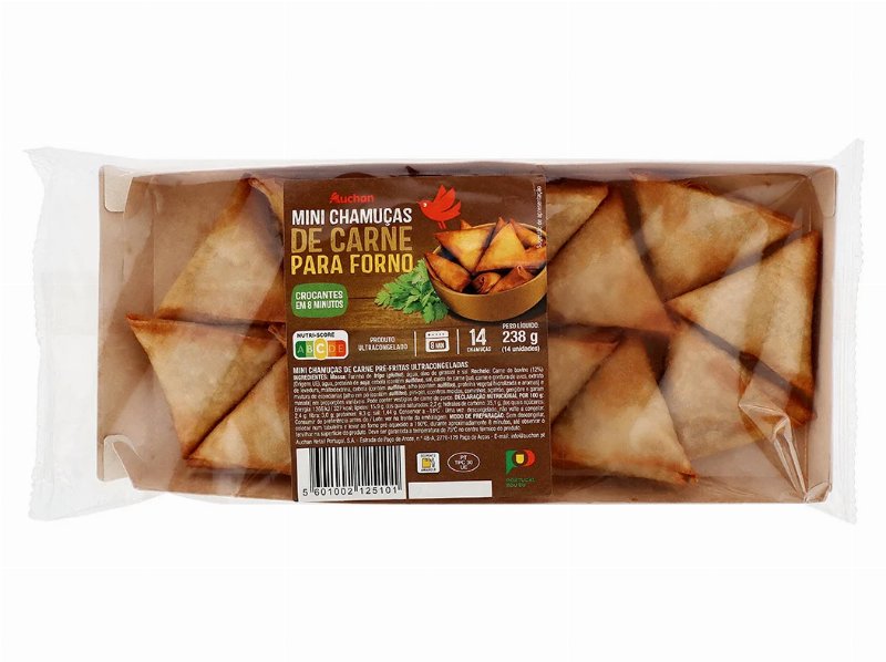 Mini Chamuças Auchan De Carne P/ Forno 14Un 238 g