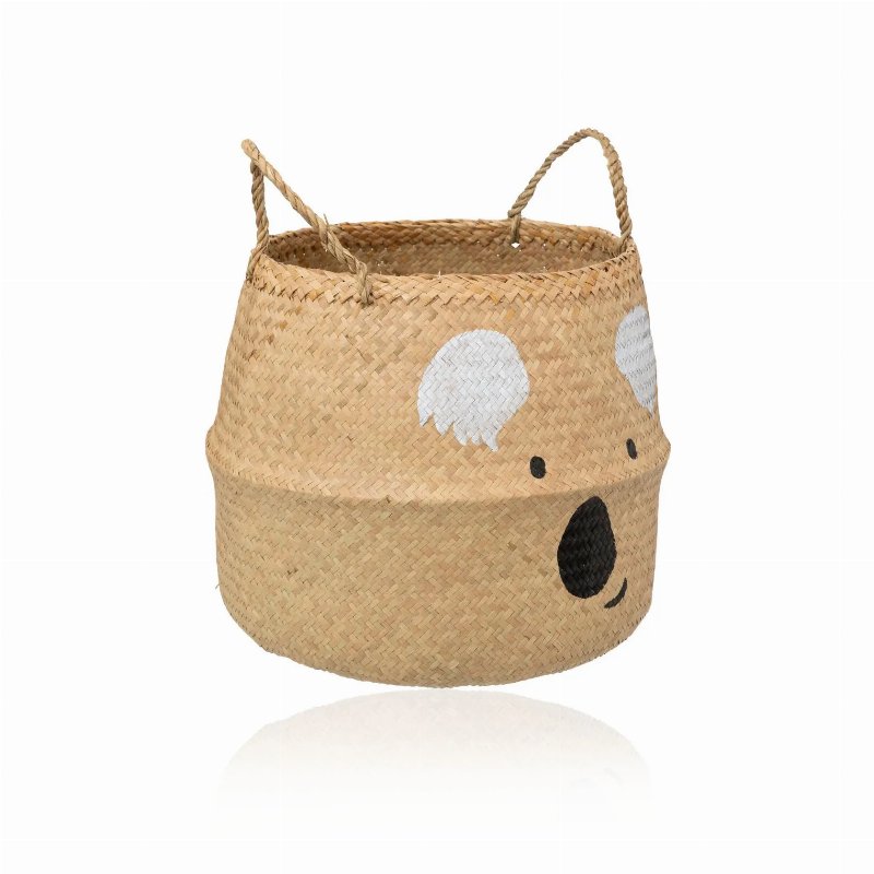 Hkh Cesto Decorativo Infantil Em Palha Koala