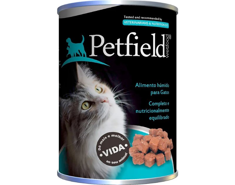 Comida Húmida Para Gato Petfield Com Atum E Salmão 410 g