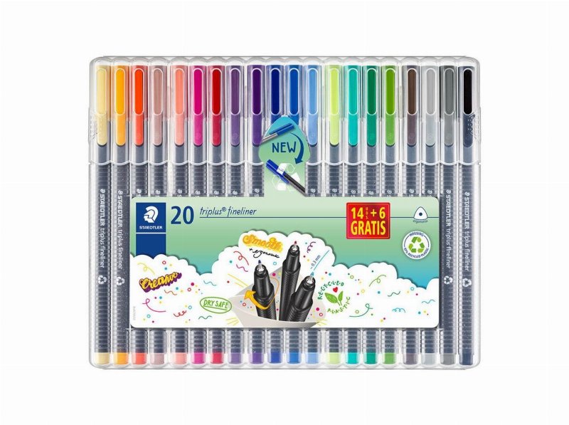 Marcadores Fineliner Staedtler Staedtler Box 14+6 Unidades