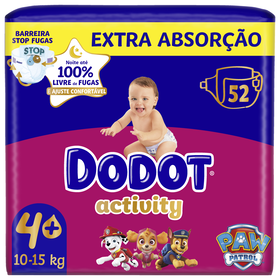 Fraldas Activity Extra 10-15 kg T4+ Dodot 52 Un