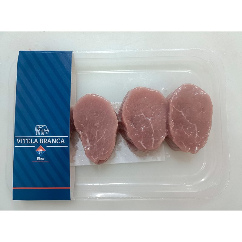 Medalhões Vitela Branca Skin Peso Aproximado 250 g