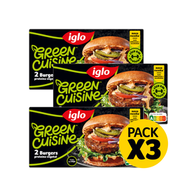 Hambúrgueres De Soja E Ervilhas Iglo Green Cuisine 3 X 209 gr (2 Un)