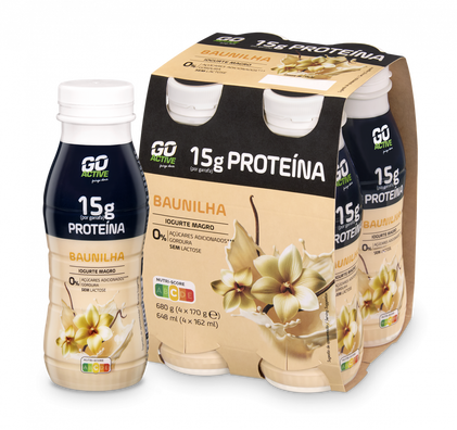 Iogurte Líquido Proteína Baunilha Pack 4 Go Active 4x0.17Kg