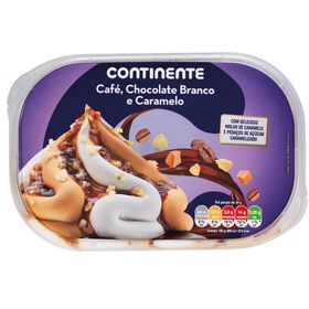 Gelado Café, Chocolate Branco E Caramelo Continente 950 ml
